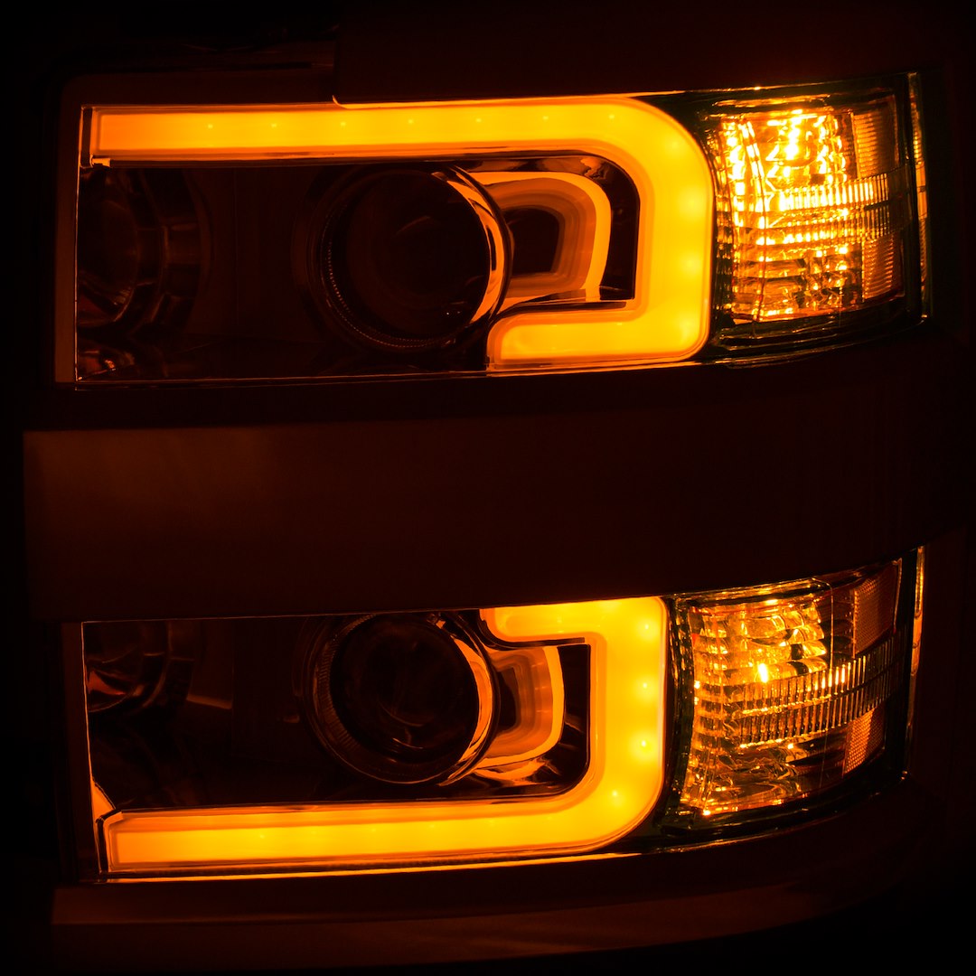 ANZO USA 111366 Silver Square Plank Projector Headlight Pair - image 4