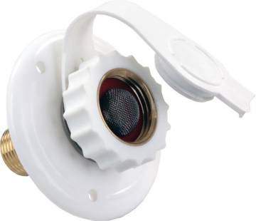 JR Products Fresh-Water Inlet with Check Valve - White – 62145