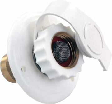 JR Products Fresh-Water Inlet with Check Valve - White – 62135