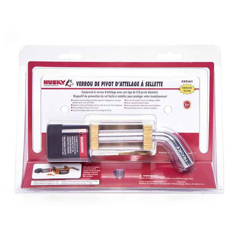 Husky Towing 33161 Fifth Wheel King Pin Lock, 2 Inch Coupler with Padlock – image 6