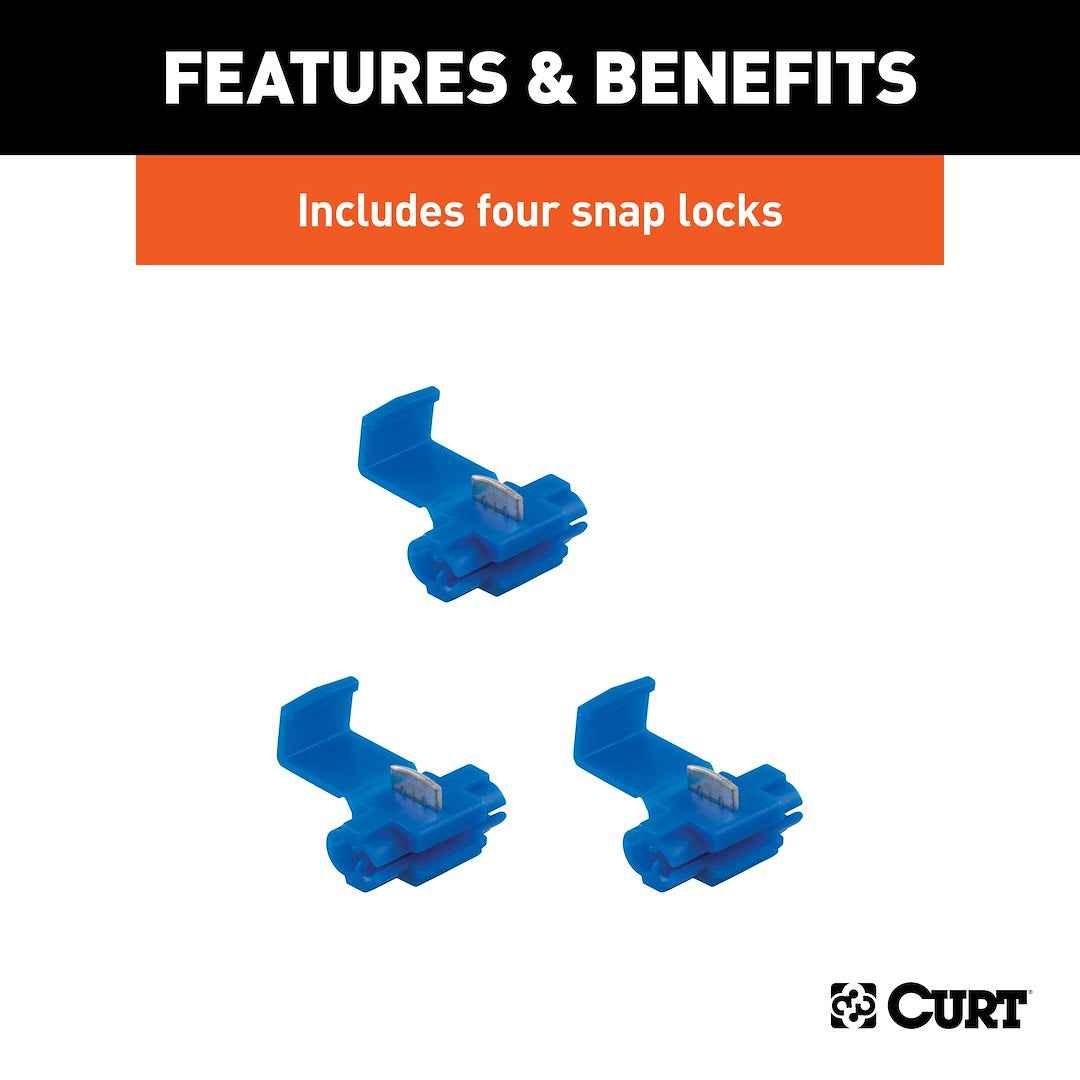 CURT 58033 4-Flat Trailer Plug Kit with 16-Gauge Leads