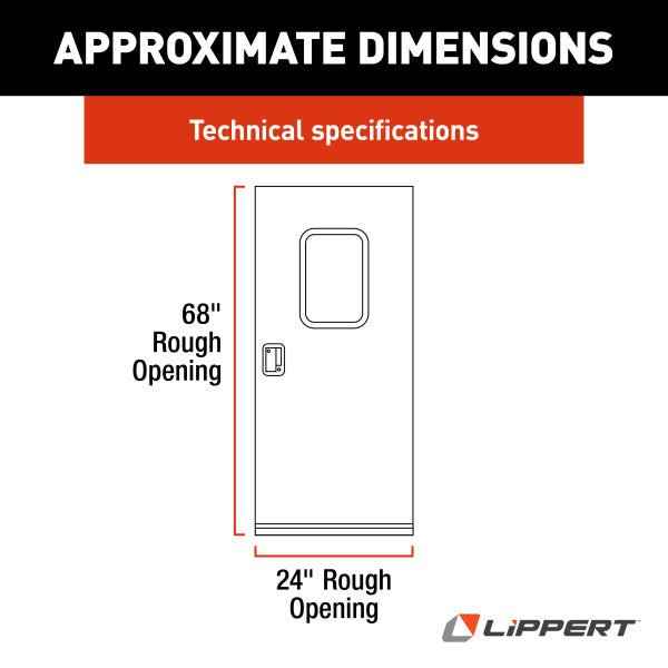Lippert Components V000042629 24" x 68" Polar White Square Entry Door with Fixed Window – image 3