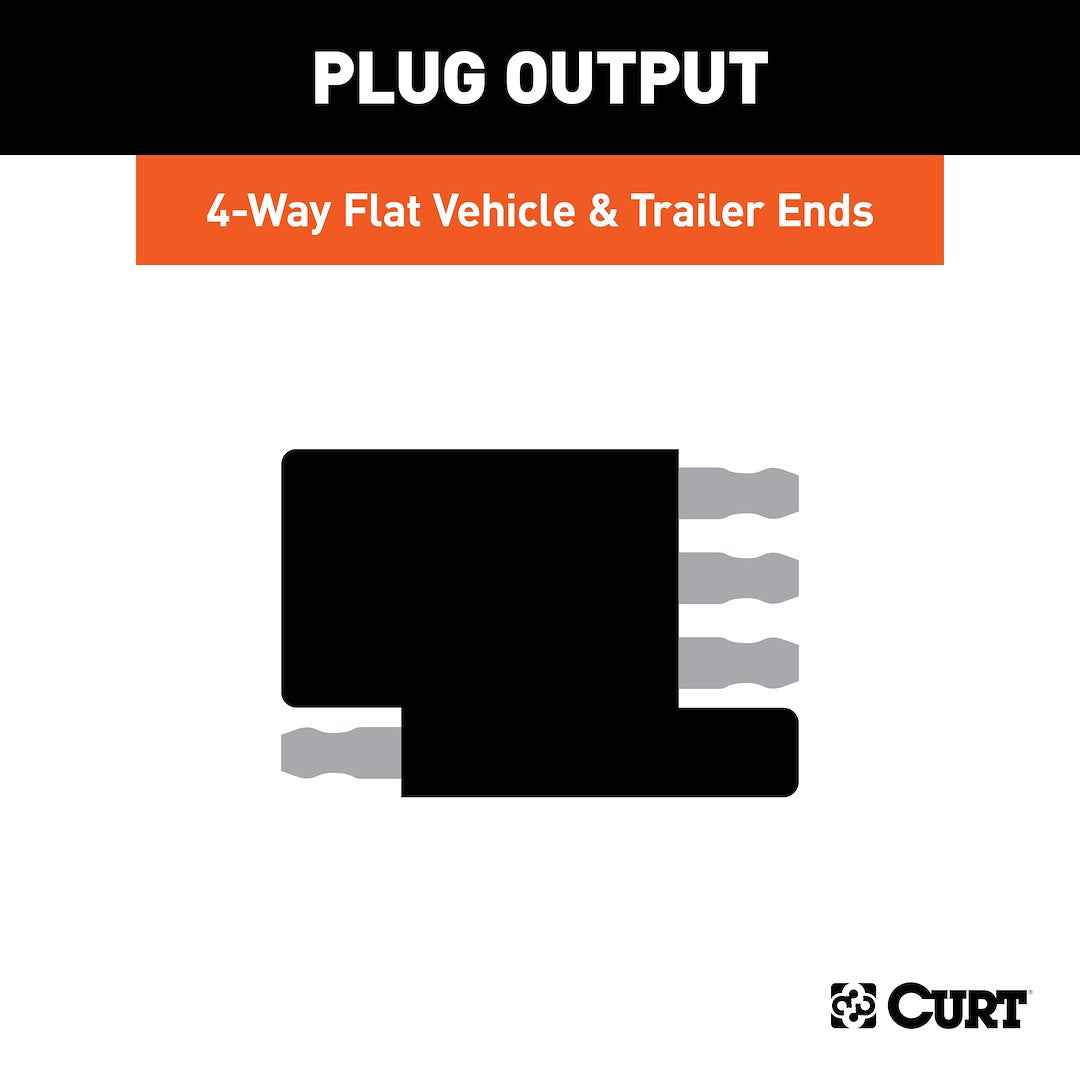 CURT 57404 License-Plate-Light 4-Flat Socket Adapter