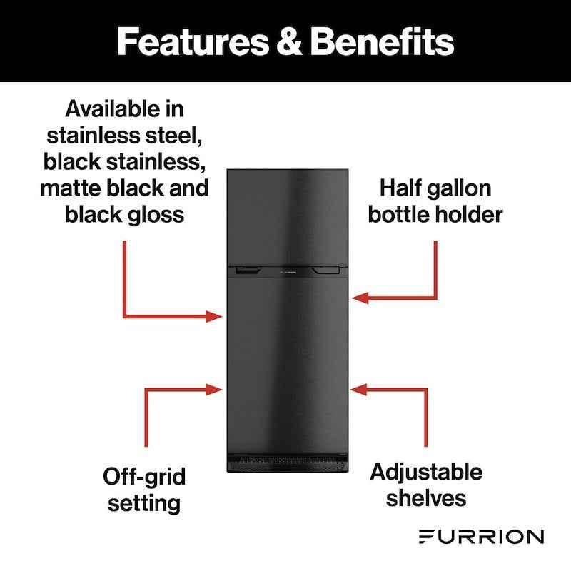 Furrion FCR08DCGTA-BR Arctic 8 Cu. Ft. 12V RV Refrigerator, Left Hinge – image 2