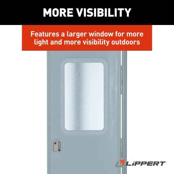 Lippert Components V000042629 24" x 68" Polar White Square Entry Door with Fixed Window – image 6