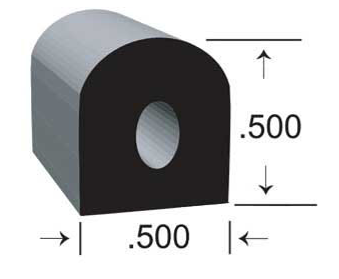 Clean Seal Door Window Channel Seal - D-Type, 50 ft – 104H3-50