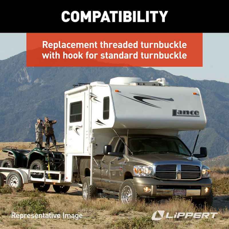 Lippert Components 182901 Happijac Turnbuckle, Stainless Steel Front Camper Tie Down – image 4