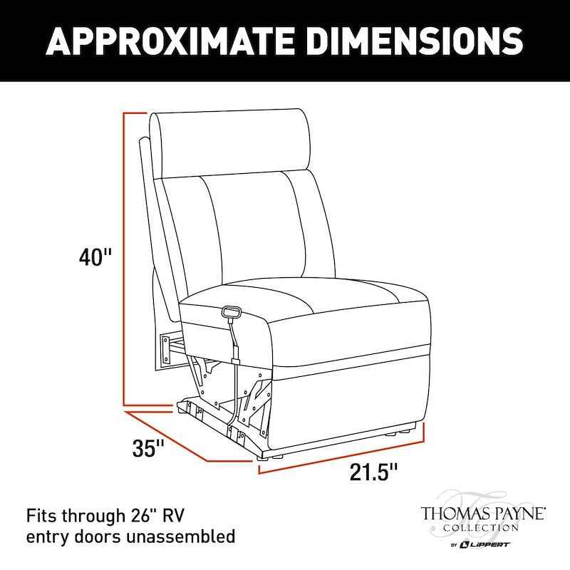 Lippert Components 2020129308 Thomas Payne Center Armless RV Recliner, Norlina – image 6