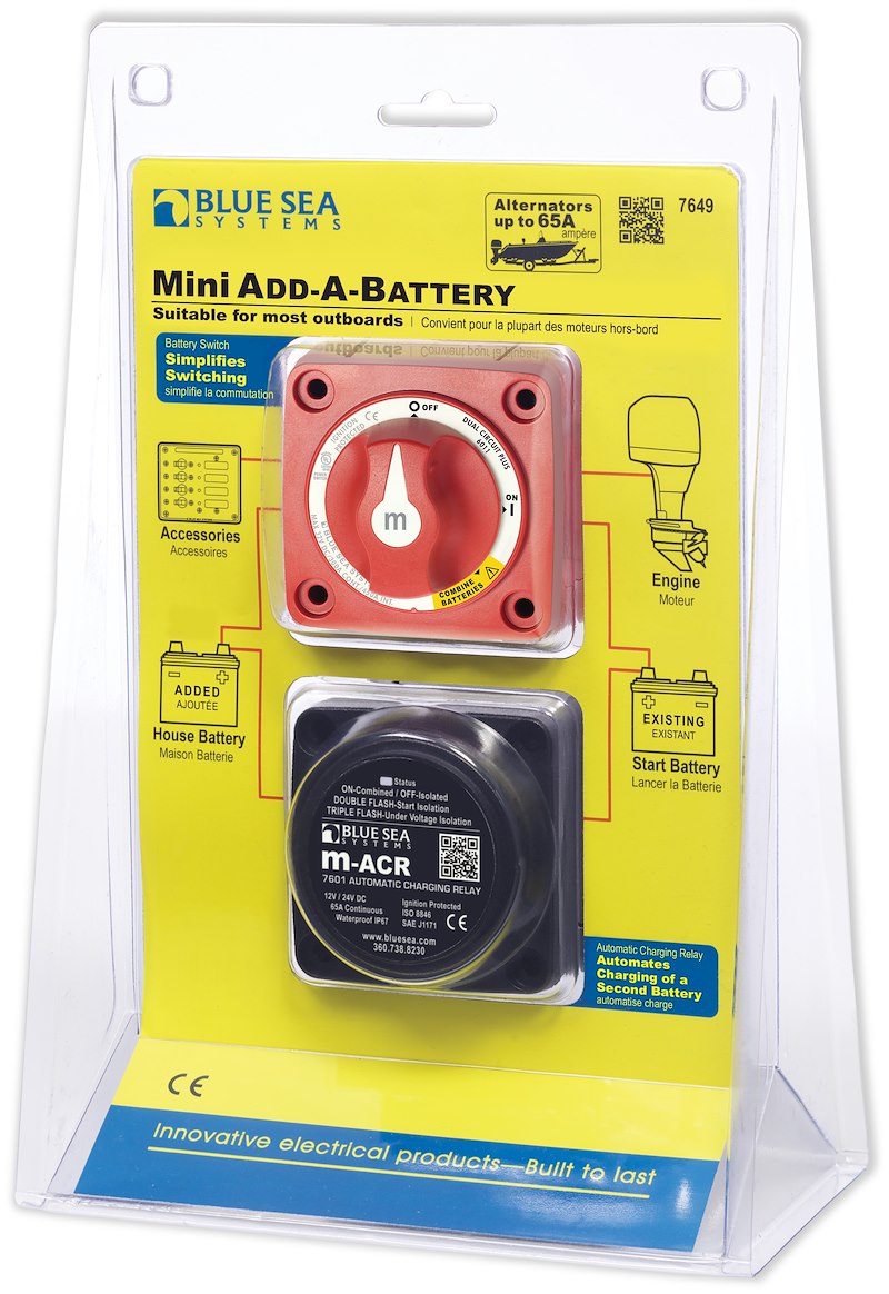 Blue Sea 7649-BSS Mini Add-A-Battery Kit, 65 Amp Dual Battery System – image 1