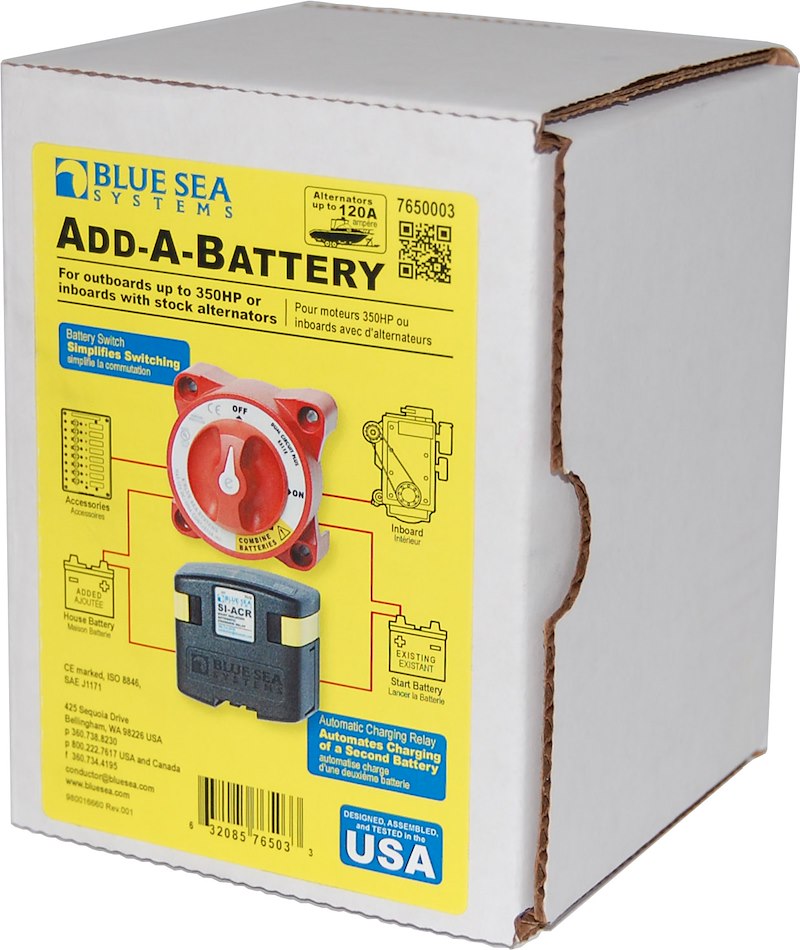 Blue Sea 7650003-BSS Add-A-Battery Kit, 120 Amp Compact Dual Battery System – image 1