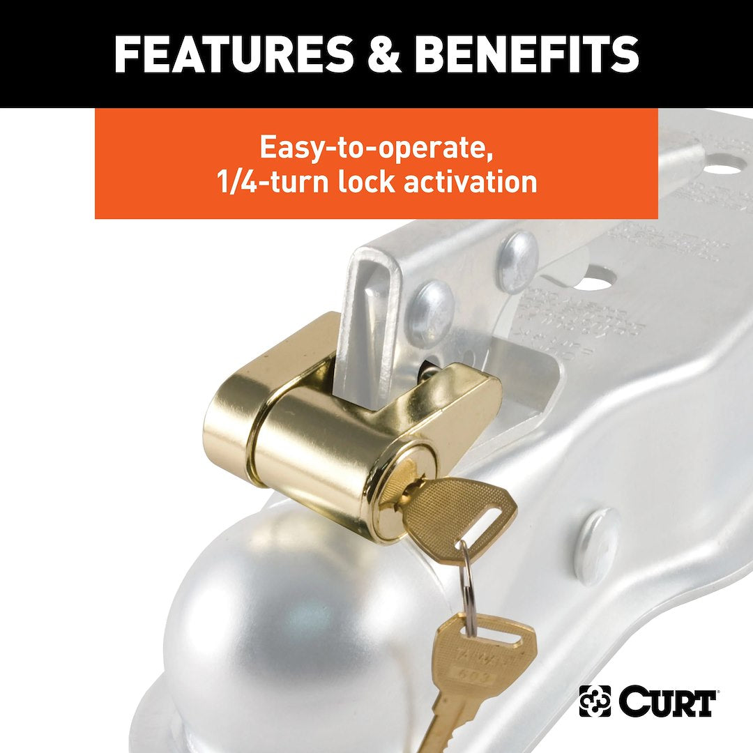 CURT Trailer Coupler Lock (23022) – Pin Size (In): 1/4 Inch