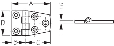 Sea Dog 205310-1 Short-Side Door Hinge