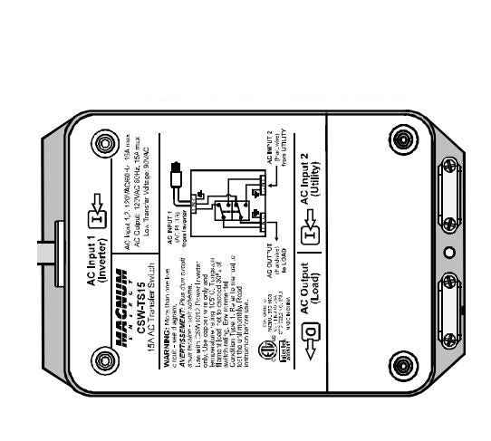 Magnum Energy CSW-TS15 Automatic Power Transfer Switch - 120V, 15A