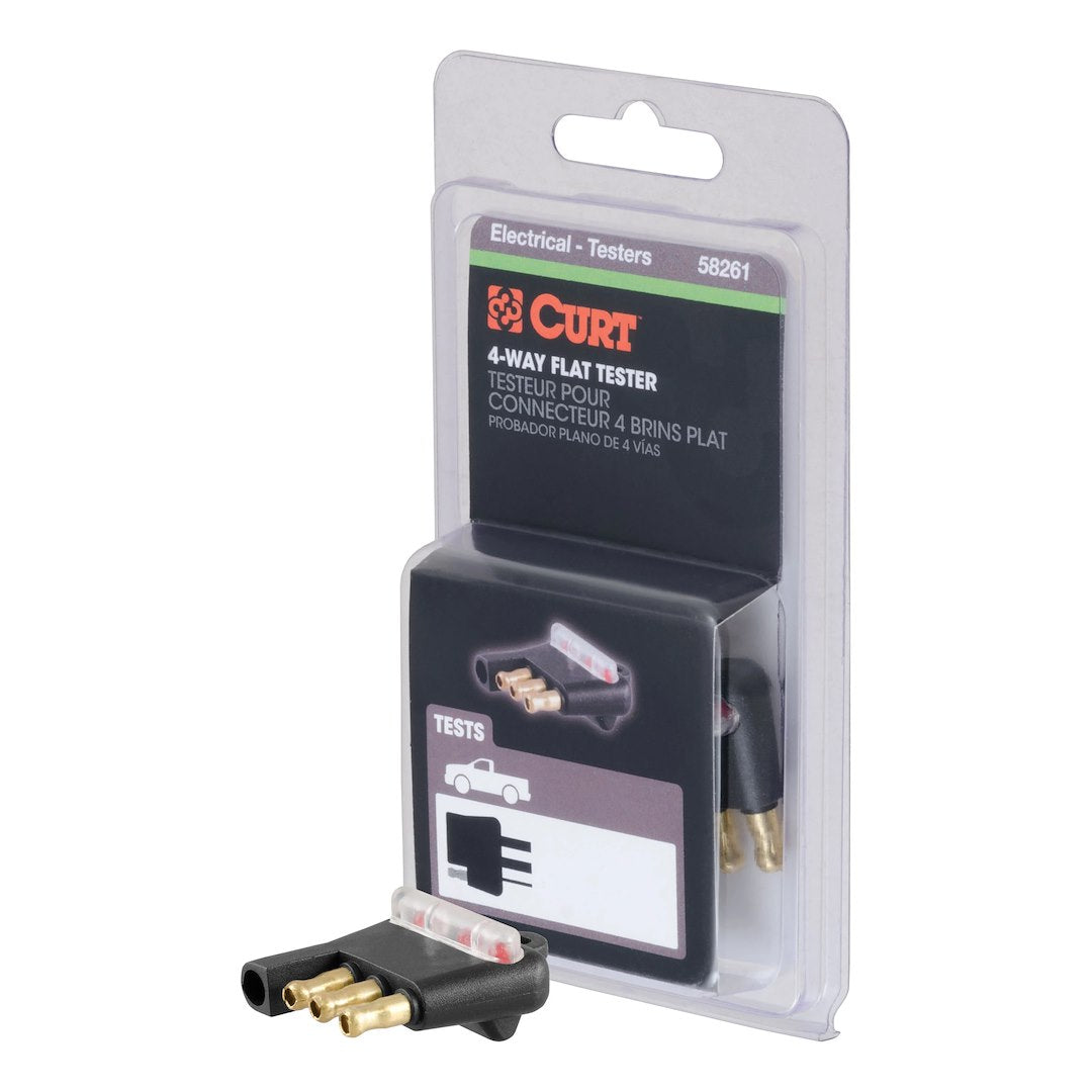 CURT Trailer Wiring Circuit Tester (58261) – Type: 4-Way Flat