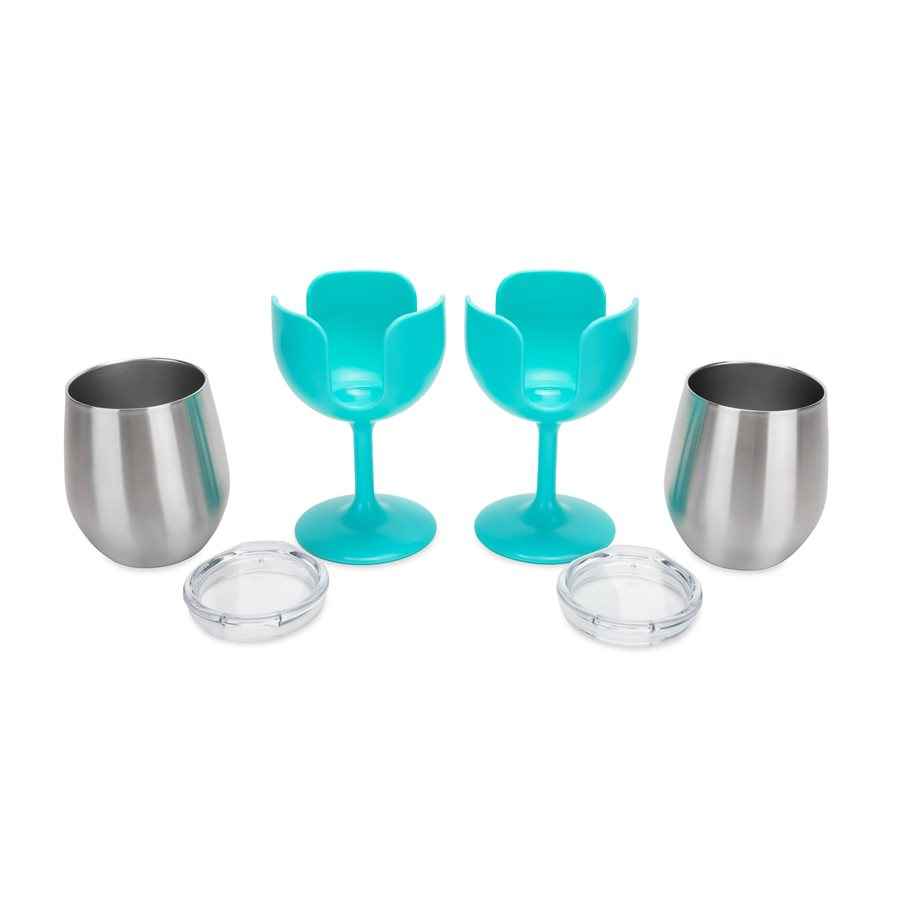 Camco 8-oz Stainless Wine Glasses - 2 Pack – 53484