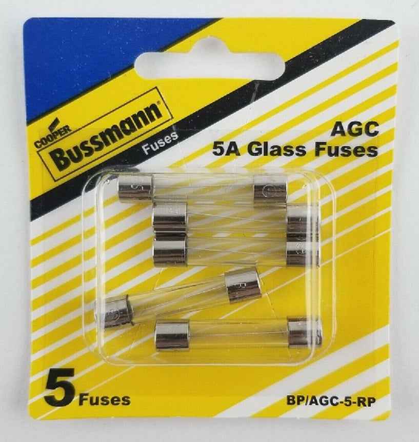 Bussman BPAGC5RP 5A AGC Glass-Tube Fuses