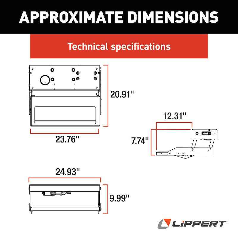 Lippert Components 3747453 Kwikee 28 Series Single Electric RV Step, Part # – image 2