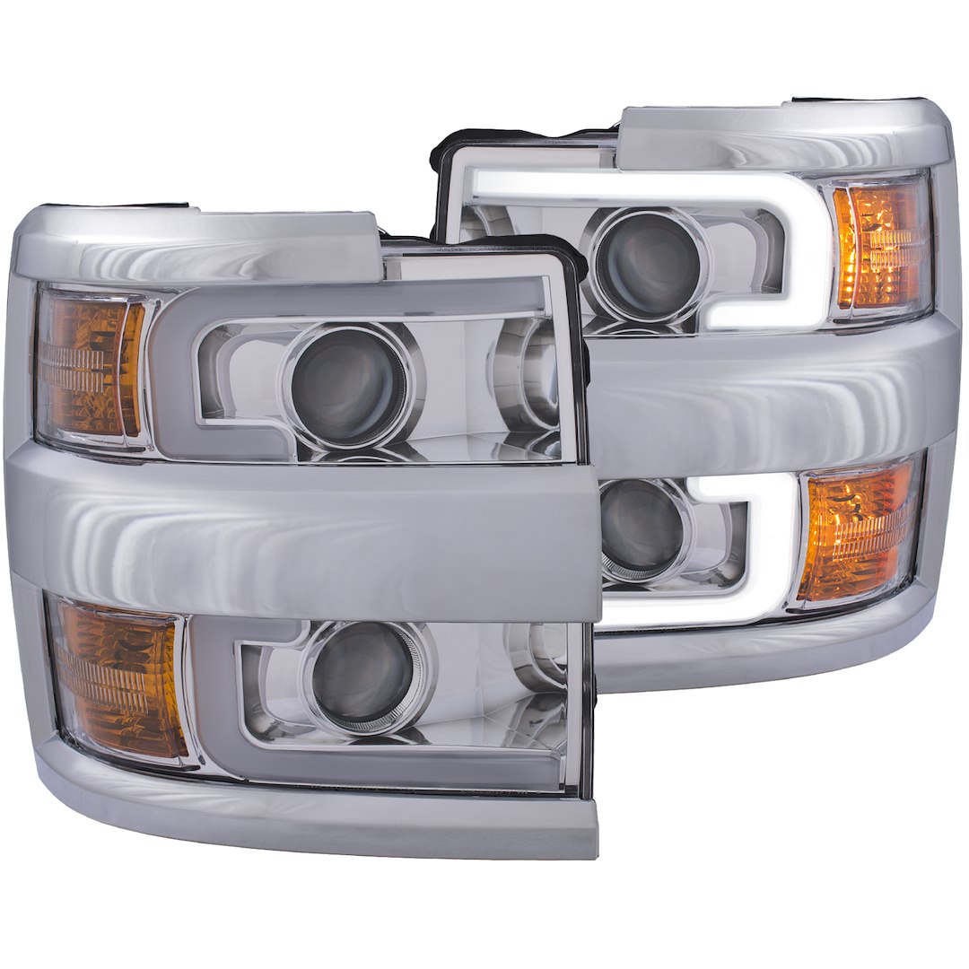 ANZO USA 111366 Silver Square Plank Projector Headlight Pair - image 1
