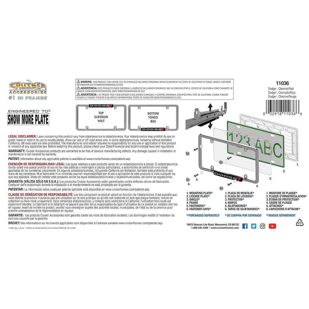 Cruiser Dodge License Plate Frame – 11036