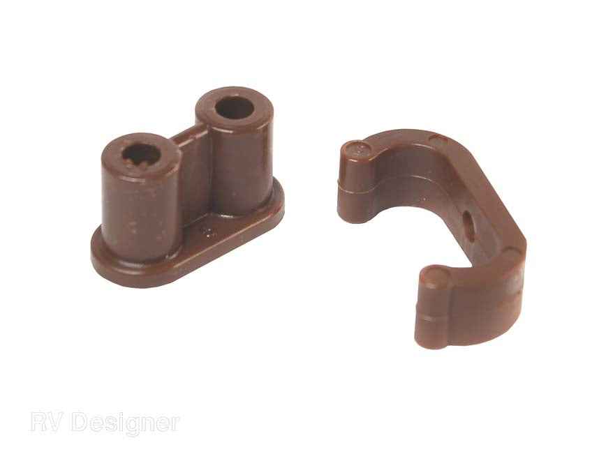RV Designer H217 Brown Double-Barrel Cabinet Catches, Six-Pack