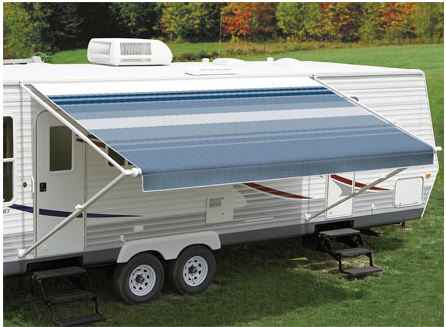 Carefree RV 86148D8D Carefree Fiesta RV Patio Awning, 14' x 8' Manual/Electric, Black/Gray – image 1