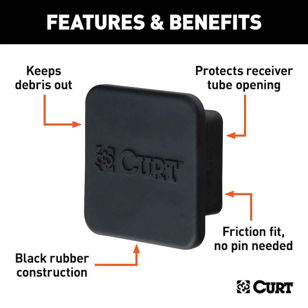 CURT 22277 Matte Black 2-1/2-Inch Receiver Cover