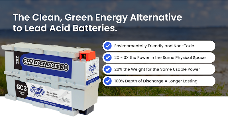 Battle Born Batteries BBGC3 12V GC3 Lithium Deep Cycle RV Battery 270Ah LiFePO4, Battle – image 2