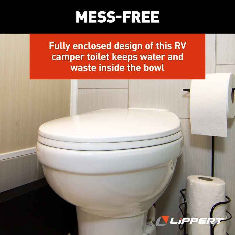 Lippert Components 2022113192 RV Toilet Lippert , Flow Max Permanent Pedal-Flush, White – image 5