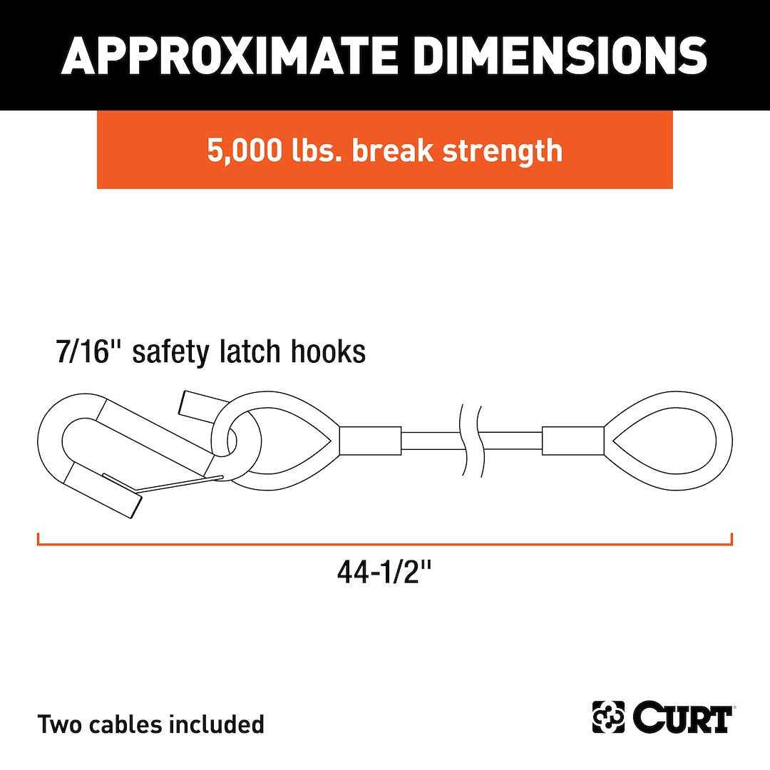 CURT Trailer Safety Cable - Set Of 2 – 80151