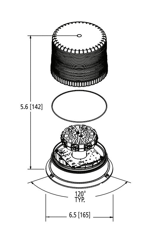 Ecco Electronic 7960A Warning Beacon Assembly
