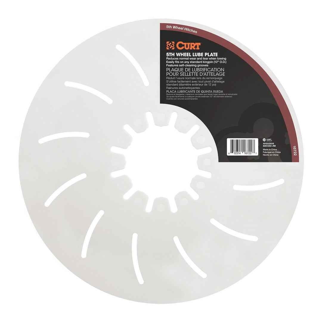 CURT 16722 12-Inch Grease-Free Fifth-Wheel Lubrication Disc