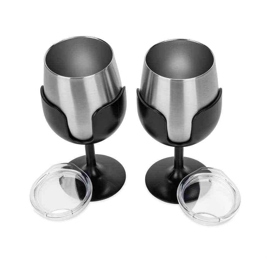 Camco 8-oz Stainless Wine Glasses - 2 Pack – 53485