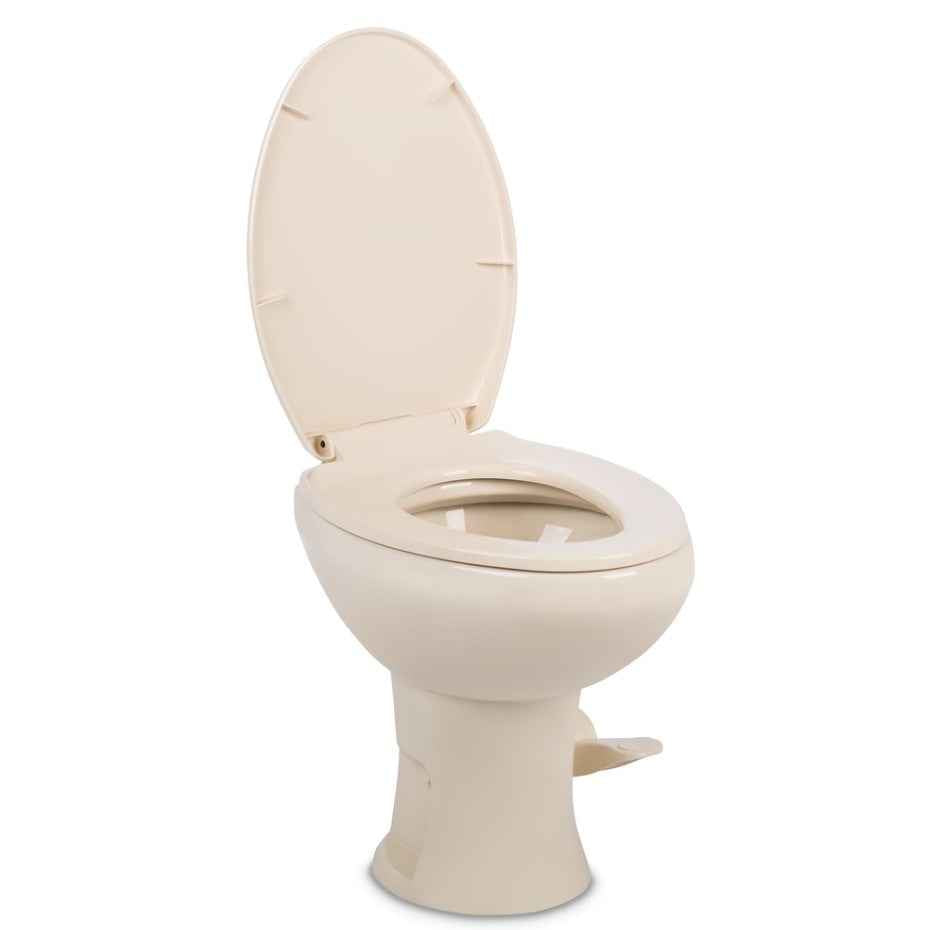 Dometic 9610008282 Bone Porcelain Pedal-Flush Toilet, 18-Inch Seat