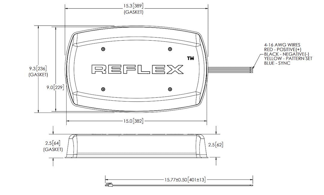 Ecco Elect 5585CRB Reflex Mini Warning Lightbar Assembly