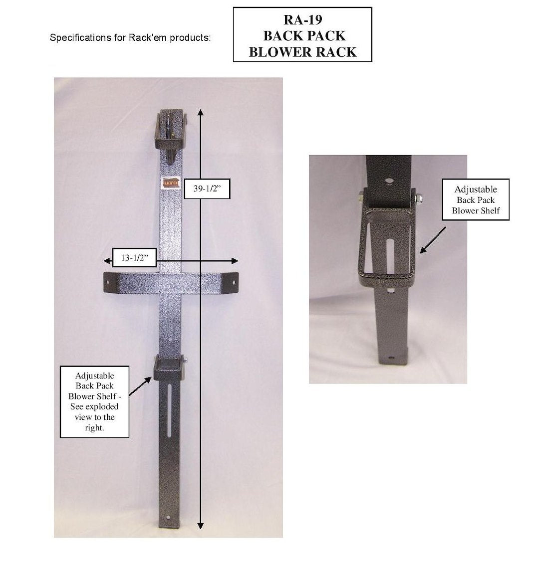 Rack-Em Open Trailer Backpack Blower Rack – RA-19