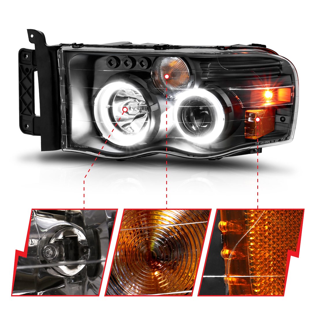 ANZO USA 111490 Black Halo Projector Pair, H1/H3 - image 5