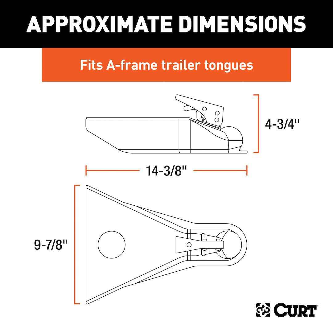 CURT 25210 5,000-lb A-Frame Coupler for 2-Inch Hitch Ball