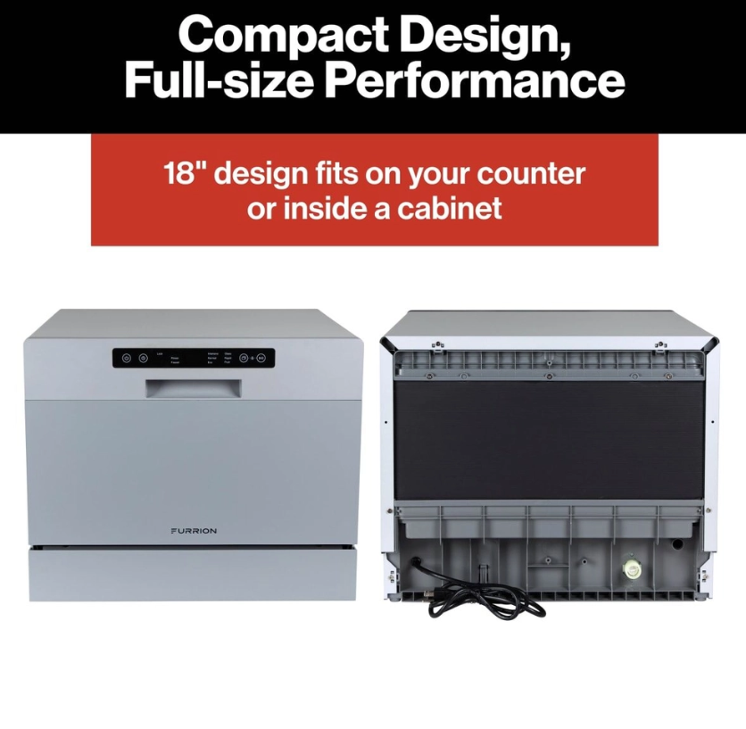 Furrion LLC 2024038280 RV Chef Collection Silver Countertop Dishwasher