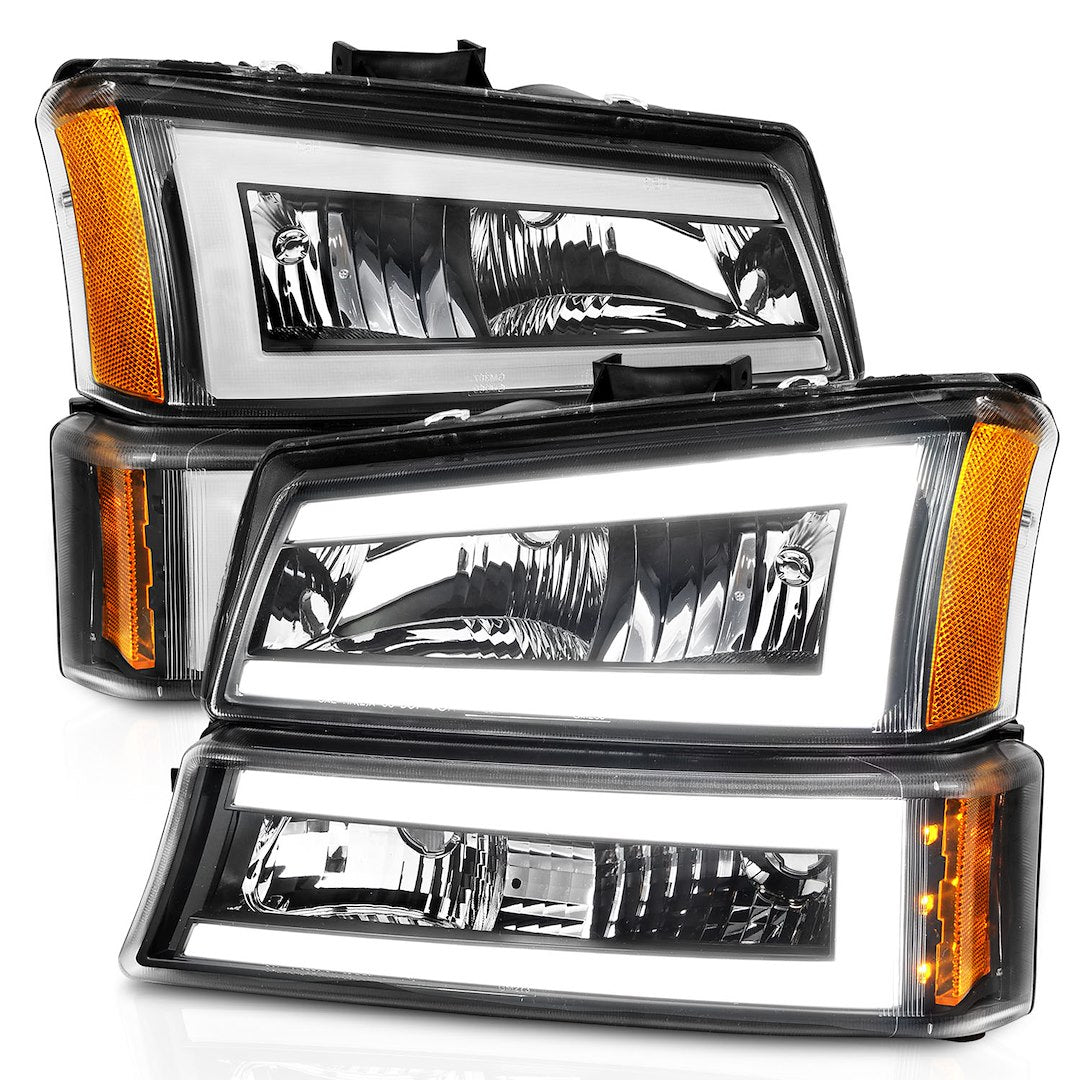 ANZO USA 111501 Four-Piece Black Crystal Light-Bar Set - image 1