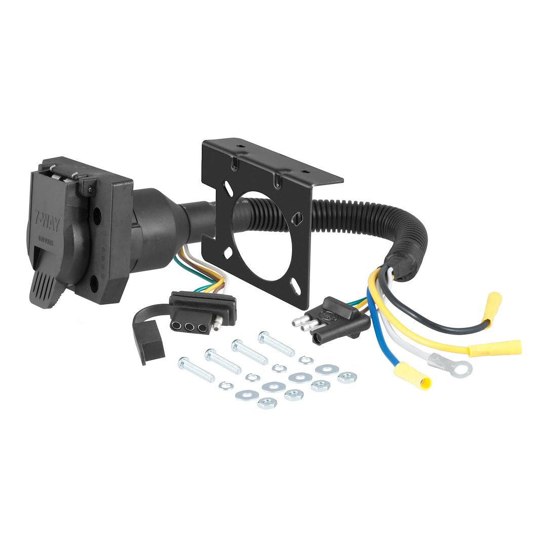 CURT 57672 Trailer Wiring Adapter - 7 Blade to 4 Flat