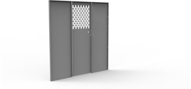Holman 40653 Steel Partition with Solid Sides and Perforated Door