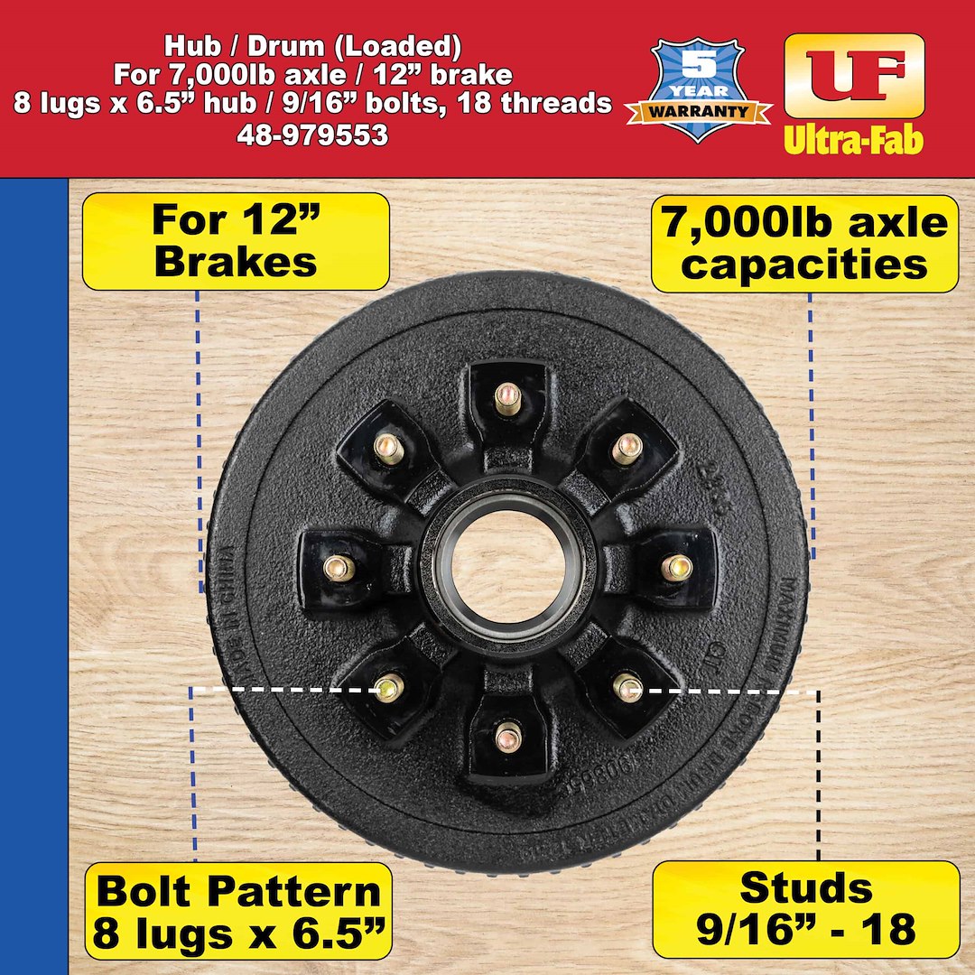 Ultra-Fab Products 48-979553 Trailer Brake Hub Assembly - image 8