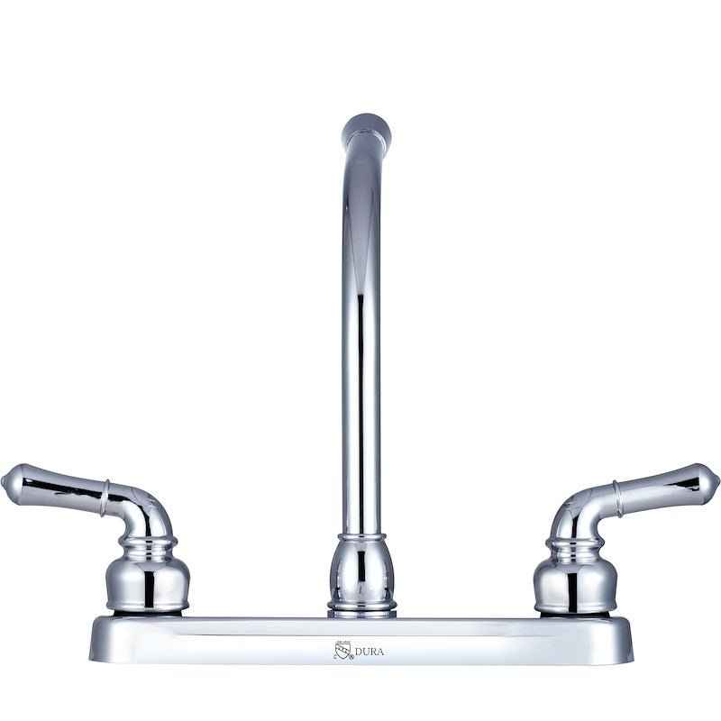 Dura Faucet 10-1302 RV Kitchen Faucet, 10" Hi-Rise Spout, 8" Deck Mount, Chrome – image 4