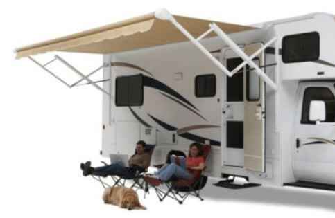 Carefree RV QJ158D00 Carefree Eclipse 15' Springless Patio Awning, Black/Gray Electric/ – image 1