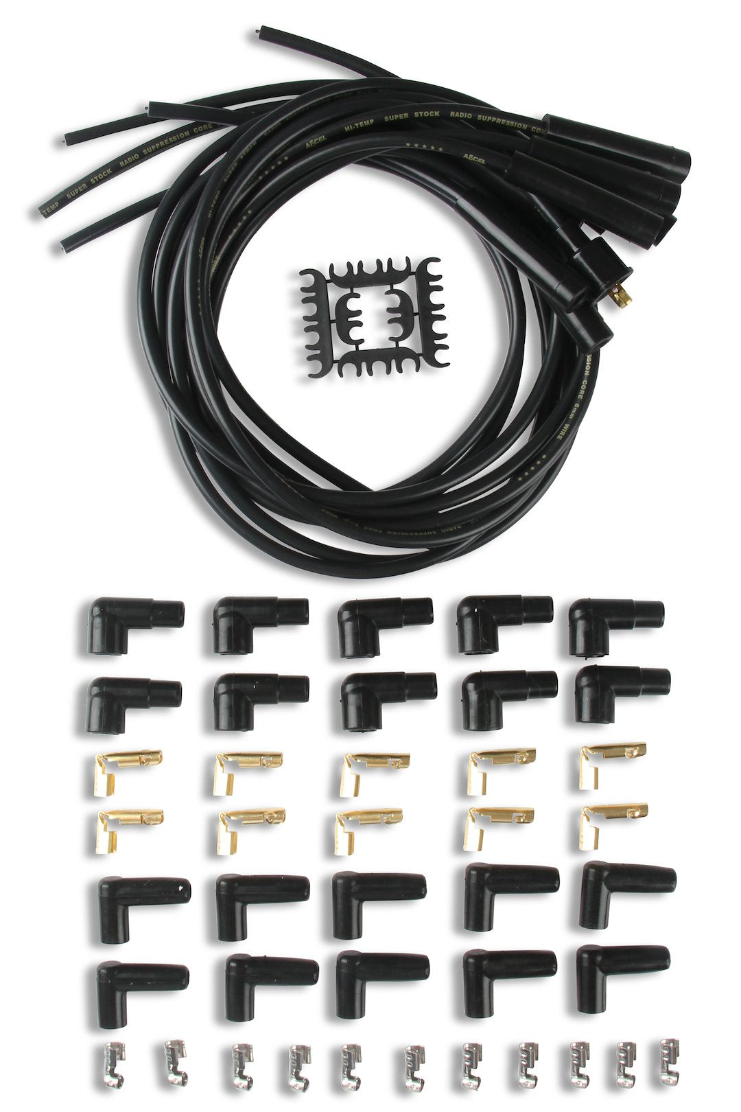 ACCEL Ignition 4040K Black 8 mm Straight-Boot Ignition Wire Kit - image 2