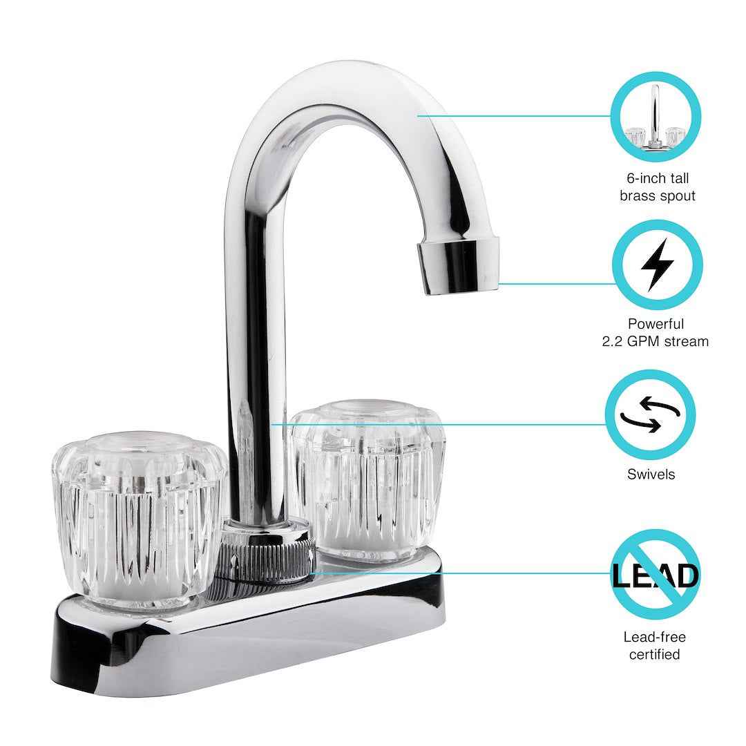 Dura Faucet High-Arc Lavatory Faucet - Chrome – DF-PB150A-CP