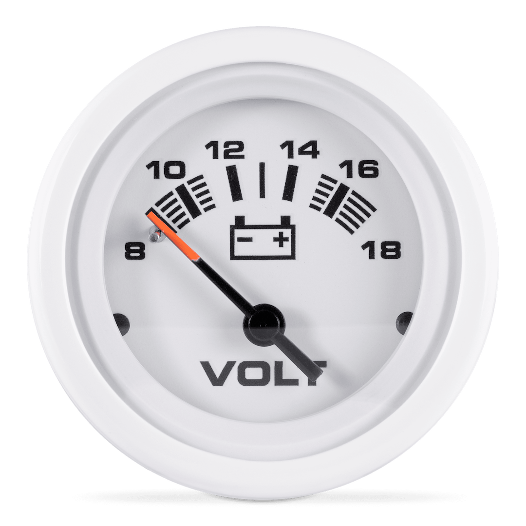 Sierra Marine 2 in Marine Voltmeter - 8–18V, White – 68383P