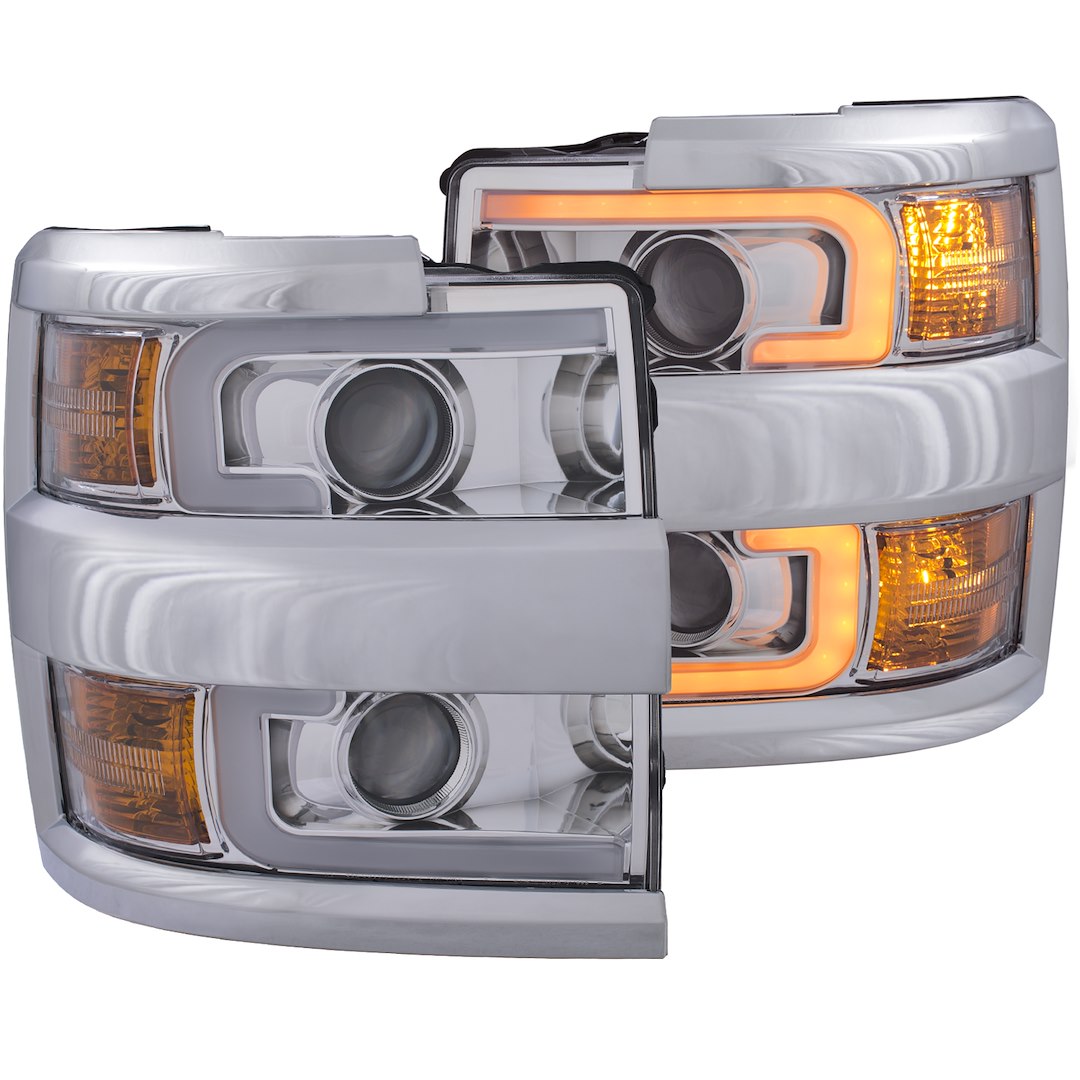 ANZO USA 111366 Silver Square Plank Projector Headlight Pair - image 5