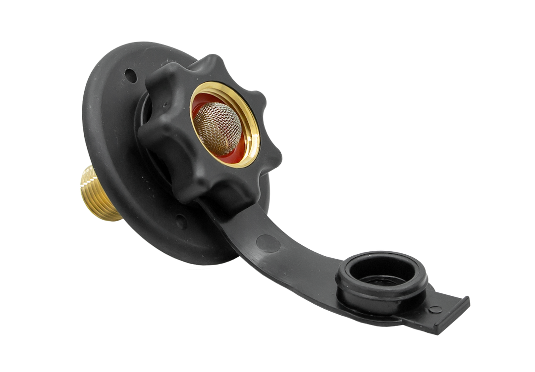 B&B Molders 94215 Surface City Water Inlet - Black, Brass Valve