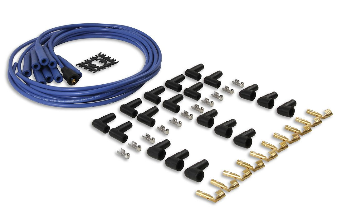 ACCEL Ignition 4040B Blue 8 mm Straight-Boot Ignition Wire Kit - image 3